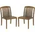 Bolivia Wooden Garden Side Chairs Pair - Rich Brown