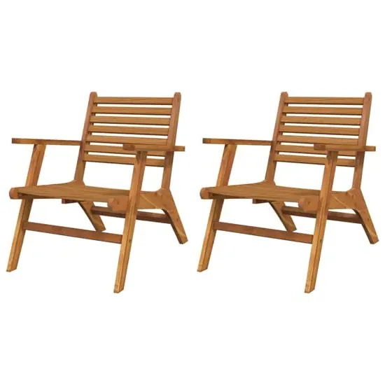 Bologna Garden Chairs in Pair - Natural, Solid Acacia Wood product