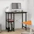 Bonita Laptop Desk with 2 Shelves - Black, Engineered Wood