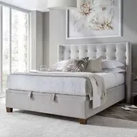 Boone King Size Ottoman Bed with Storage - Maskat Clay, Fabric