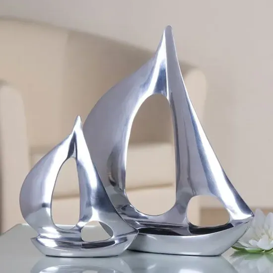Boot Tall Sculpture - Polished Aluminium