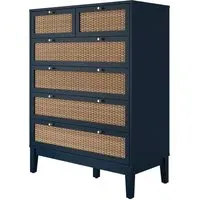 Bordeaux 6-Drawer Chest - Blue, MDF