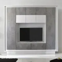 Borden Entertainment Wall Unit - Cement Grey, White