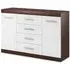 Bordon Sideboard 2 Doors 4 Drawers - White Gloss, Chocolate Oak