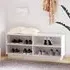 Boris Pinewood Shoe Storage Bench with Shelves - White