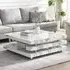 Borneo Square Coffee Table - Filo Marble Effect, High Gloss