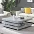 Borneo Square Coffee Table - Light Grey, High Gloss