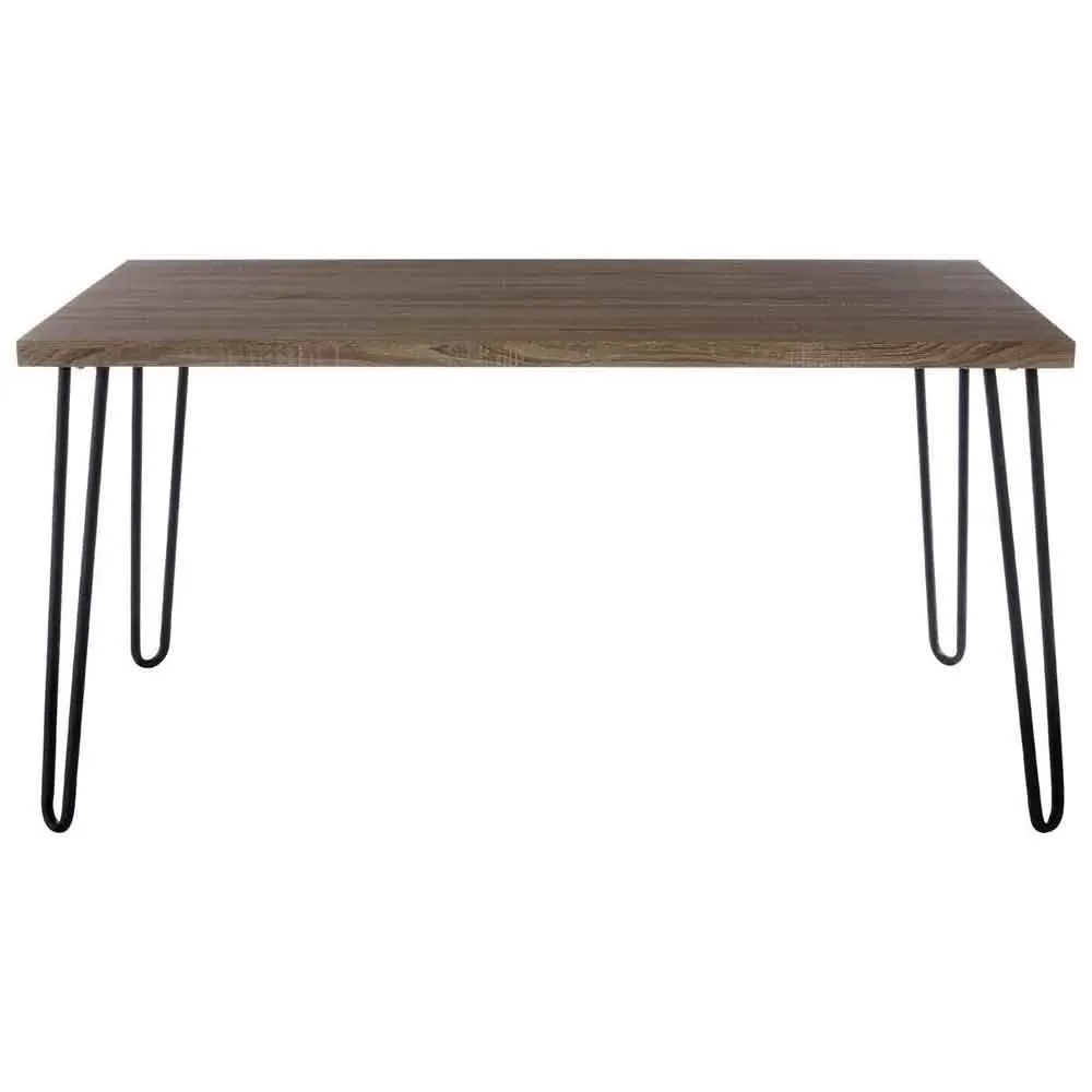 Boroh Rectangular Dining Table with Metal Legs - Black, Veneer product