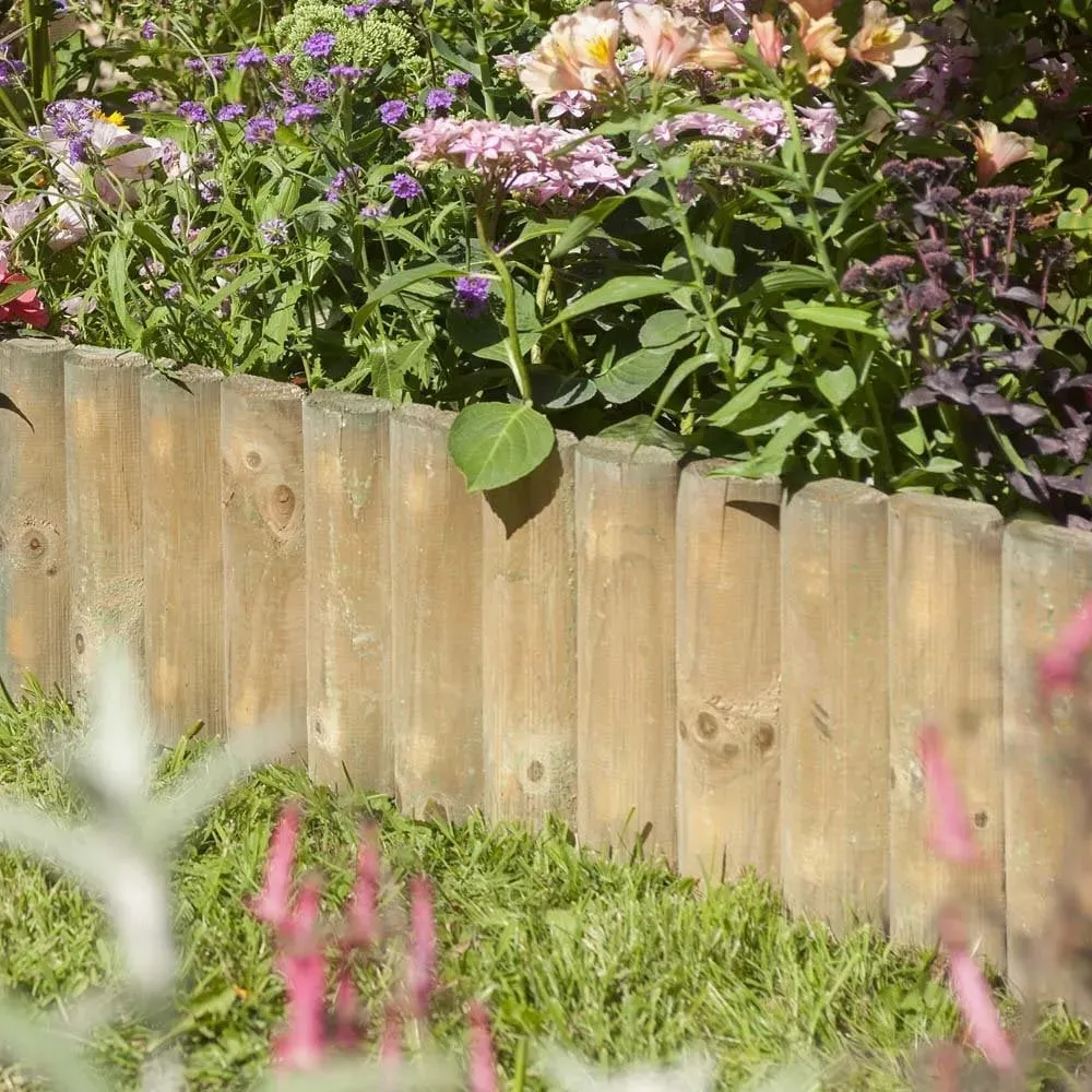 Bort Set of 2 Garden Border Fence 22.5cm - Natural, Wood product