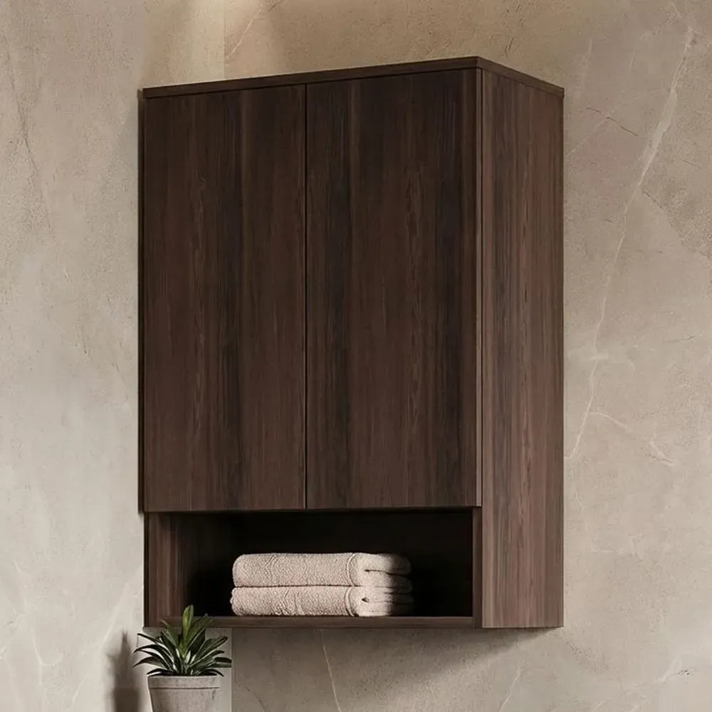 Bosco Wall Mounted Bathroom Cabinet - Dark Walnut, Melamine product