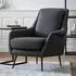 Bossier Fabric Armchair with Matt Black Legs - Dark Grey