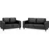 Boston 3+2 Seater Sofa Set - Black, Faux Leather