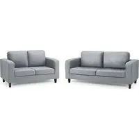 Boston 3+2 Seater Sofa Set - Grey, Faux Leather