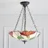 Botanica 3 Light Inverted Pendant Light - Dark Bronze, Tiffany Glass