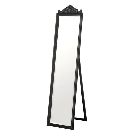 Boufoya Rectangular Cheval Mirror - Matt Black