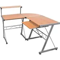 Boulder L-Shaped Corner Computer Desk with Storage - Brown