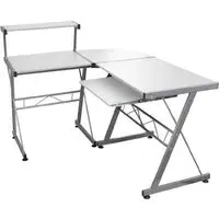 Boulder L-Shaped Corner Computer Desk with Storage - White