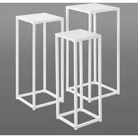 Boulder Metal Set of 3 Planters - White