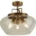 Boule 3 Light Semi Flush Ceiling Light - Bronze, Glass