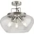 Boule 3 Light Semi Flush Ceiling Light - Silver, Glass