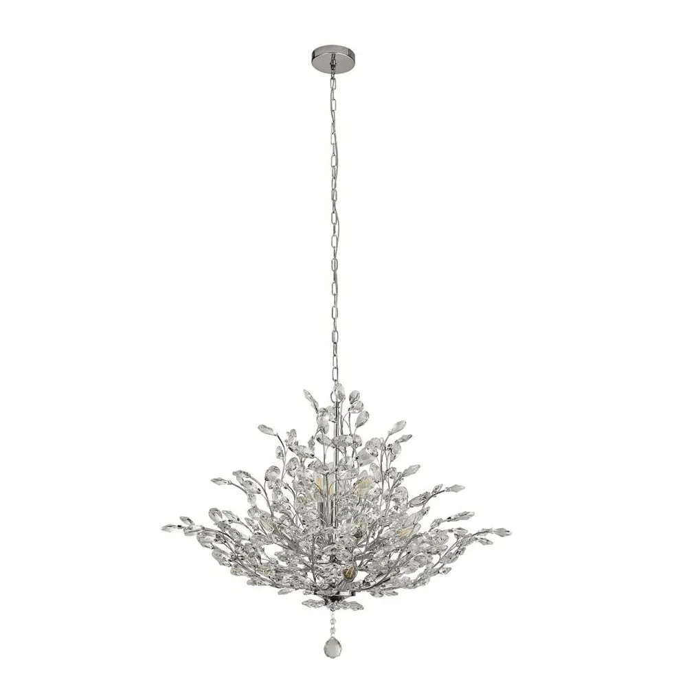 Bouquet 11 Light Pendant Light - Chrome, Crystal Glass