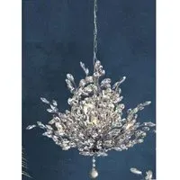Bouquet 7 Light Pendant Light - Chrome, Crystal Glass