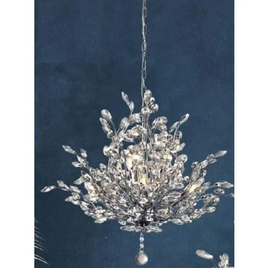 Bouquet 7 Light Pendant Light - Chrome, Crystal Glass
