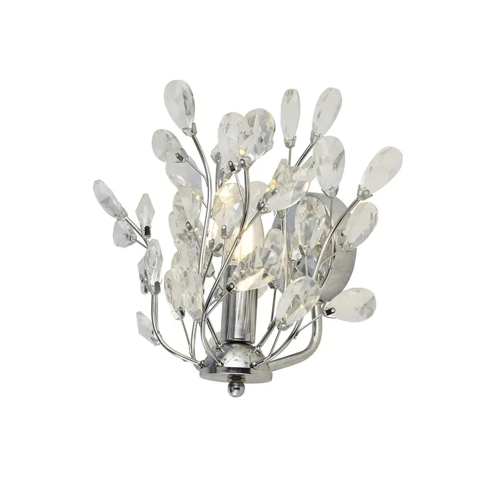 Bouquet 7 Light Wall Light - Chrome, Crystal Glass image