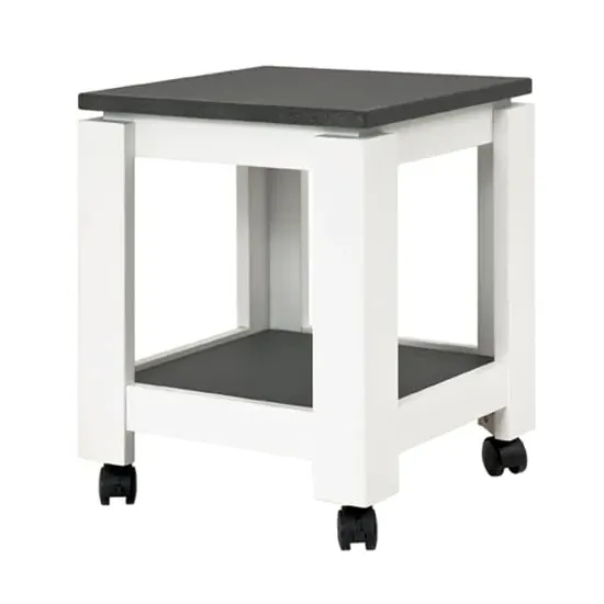 Bouse Side Table on Castors - White, MDF image