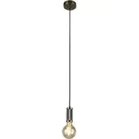 Bowie 1 Light Pendant Light with Braided Cable - Antique Brass