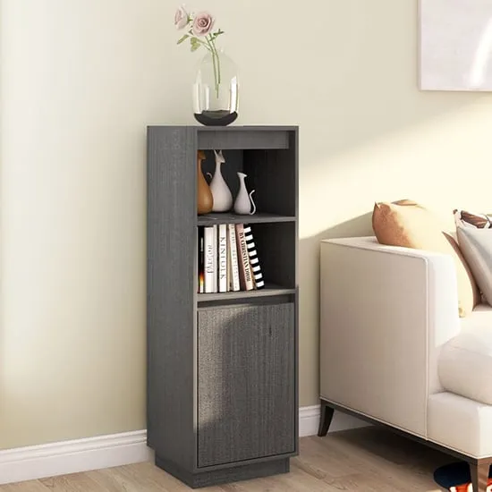 Bowie Storage Cabinet with Door - Grey, Pine Wood
