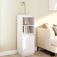 Bowie Storage Cabinet with Door - White, Pine Wood