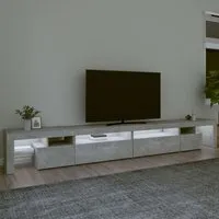 Bowie TV Stand with LED Lights - Concrete Grey, Engineered Wood alternate view