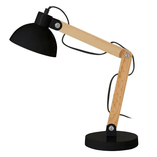 Bowin Adjustable Table Lamp - Black, Wood image