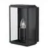 Box Rectangular Outdoor Wall Light - Black, Bevelled Glass