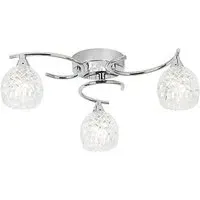 Boyer 3 Lights Semi Flush Ceiling Light - Chrome, Glass