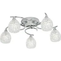 Boyer 5 Lights Semi Flush Ceiling Light - Chrome, Glass