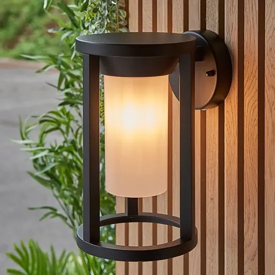 Braden Wall Light with White Shade - Black image