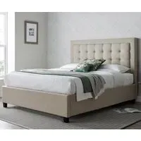 Bradenton Double Ottoman Bed with Storage - Oatmeal, Fabric