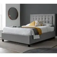 Bradenton King Size Ottoman Bed with Storage - Grey, Fabric