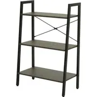 Bradken 3-Tier Shelving Unit - Black, Dark Oak