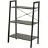 Bradken 3-Tier Shelving Unit - Black, Dark Oak