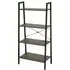 Bradken 4-Tier Shelving Unit - Black, Dark Oak