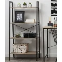 Bradken 4-Tier Shelving Unit - Grey, Grey Oak