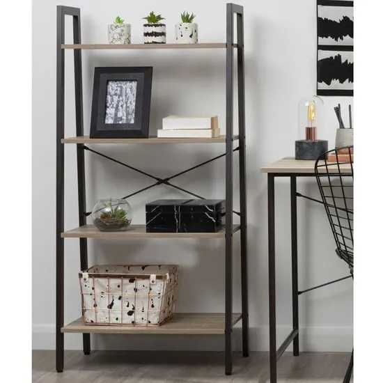 Bradken 4-Tier Shelving Unit - Grey, Grey Oak