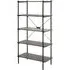 Bradken 5-Tier Shelving Unit - Black, Dark Oak