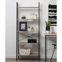 Bradken 5-Tier Shelving Unit - Grey, Oak