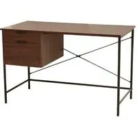 Bradken Computer Desk with 2 Drawers - Dark Walnut