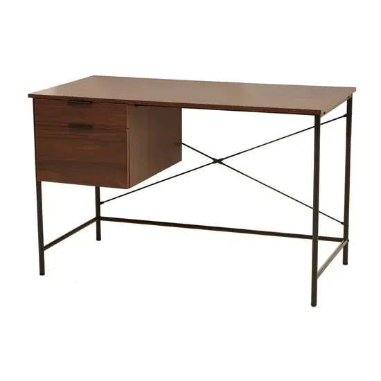 Bradken Computer Desk with 2 Drawers - Dark Walnut