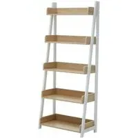 Bradken Ladder 5-Tier Shelving Unit - Light Oak